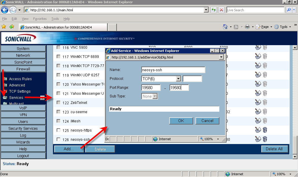 sonicwall guide to port forwarding wizard
